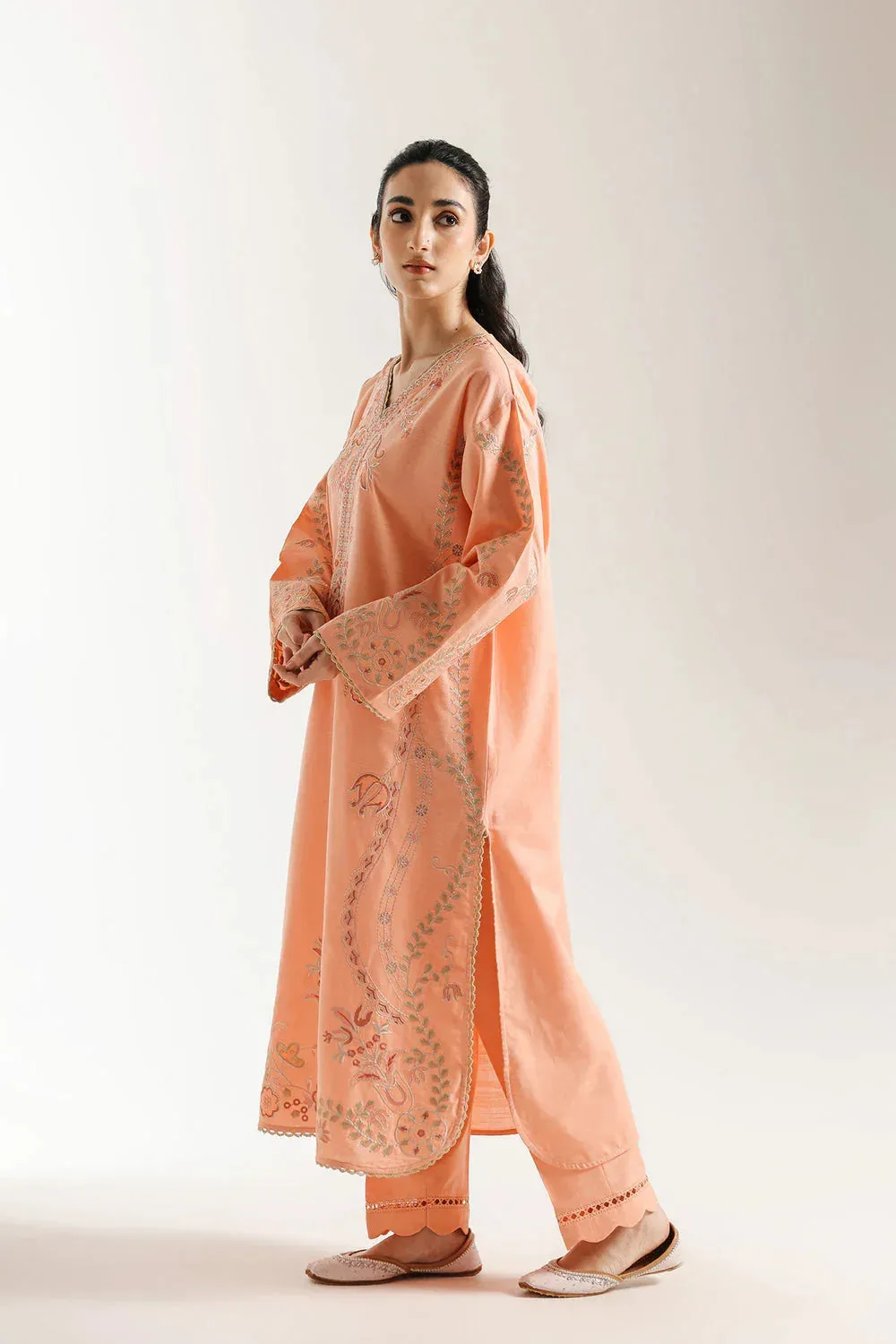 Ethnic Rozana Collection 25 Pale Peach – view 4 – Poshaq