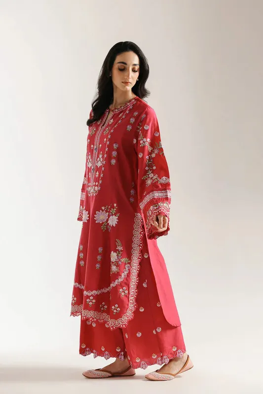 Ethnic Rozana Collection 25 red – view 1 – Poshaq