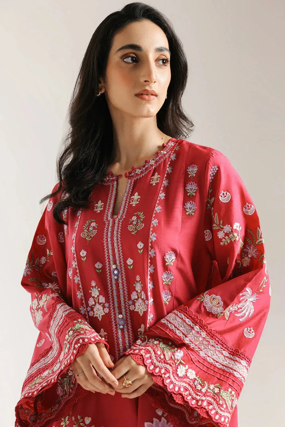 Ethnic Rozana Collection 25 red – view 3 – Poshaq