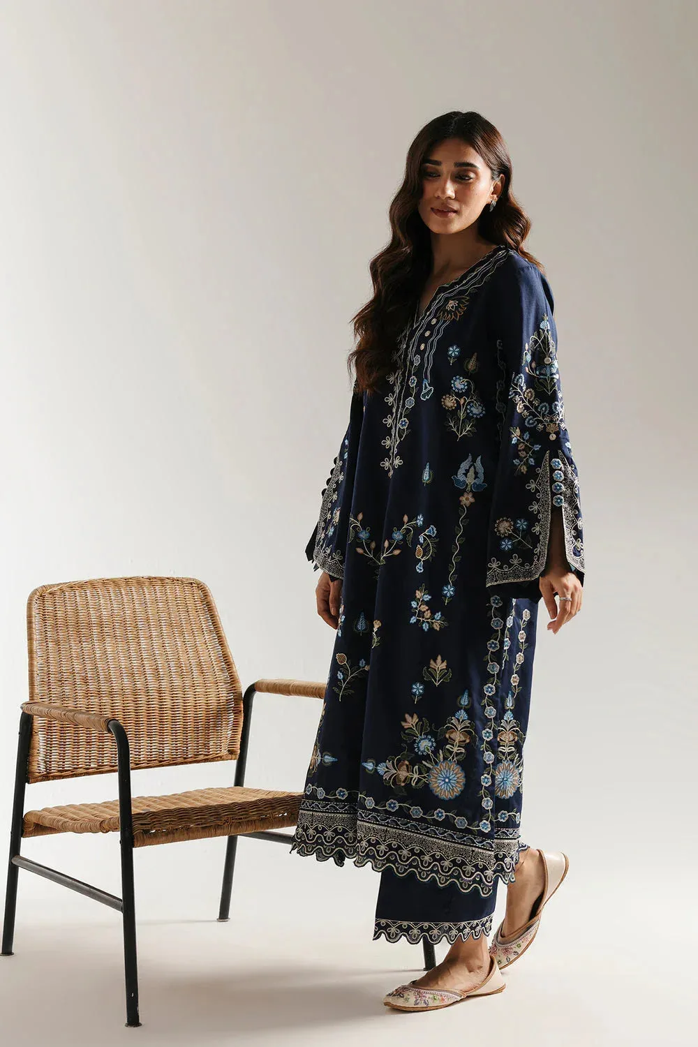 Ethnic Rozana Collection 25 Navy Blue – view 1 – Poshaq