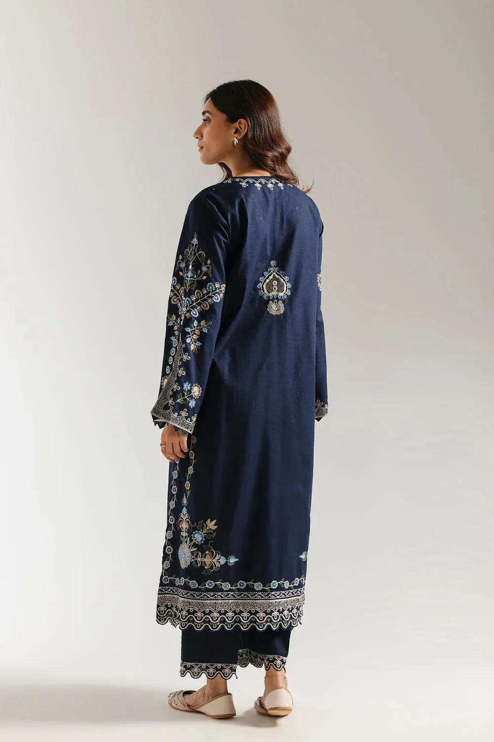 Ethnic Rozana Collection 25 Navy Blue – view 2 – Poshaq