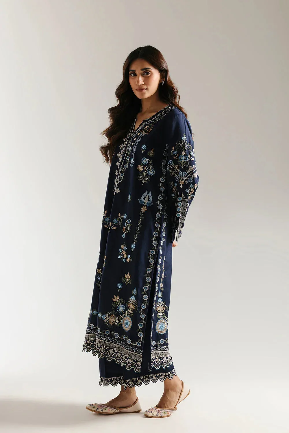 Ethnic Rozana Collection 25 Navy Blue – view 3 – Poshaq