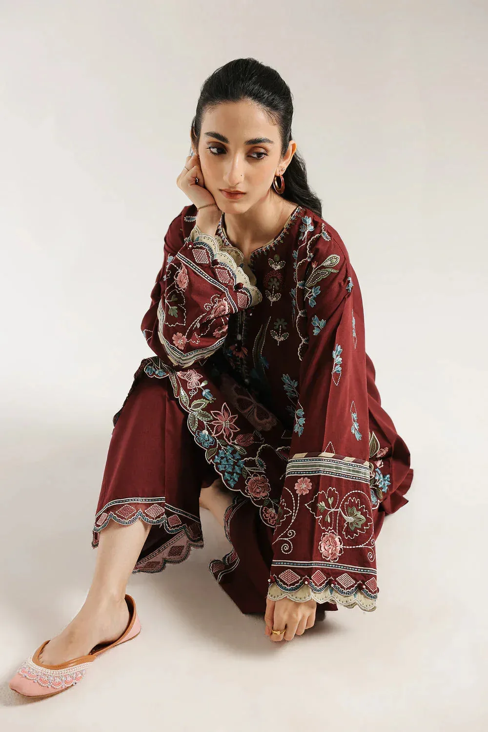 Ethnic Rozana Collection 25 Wine – view 4 – Poshaq
