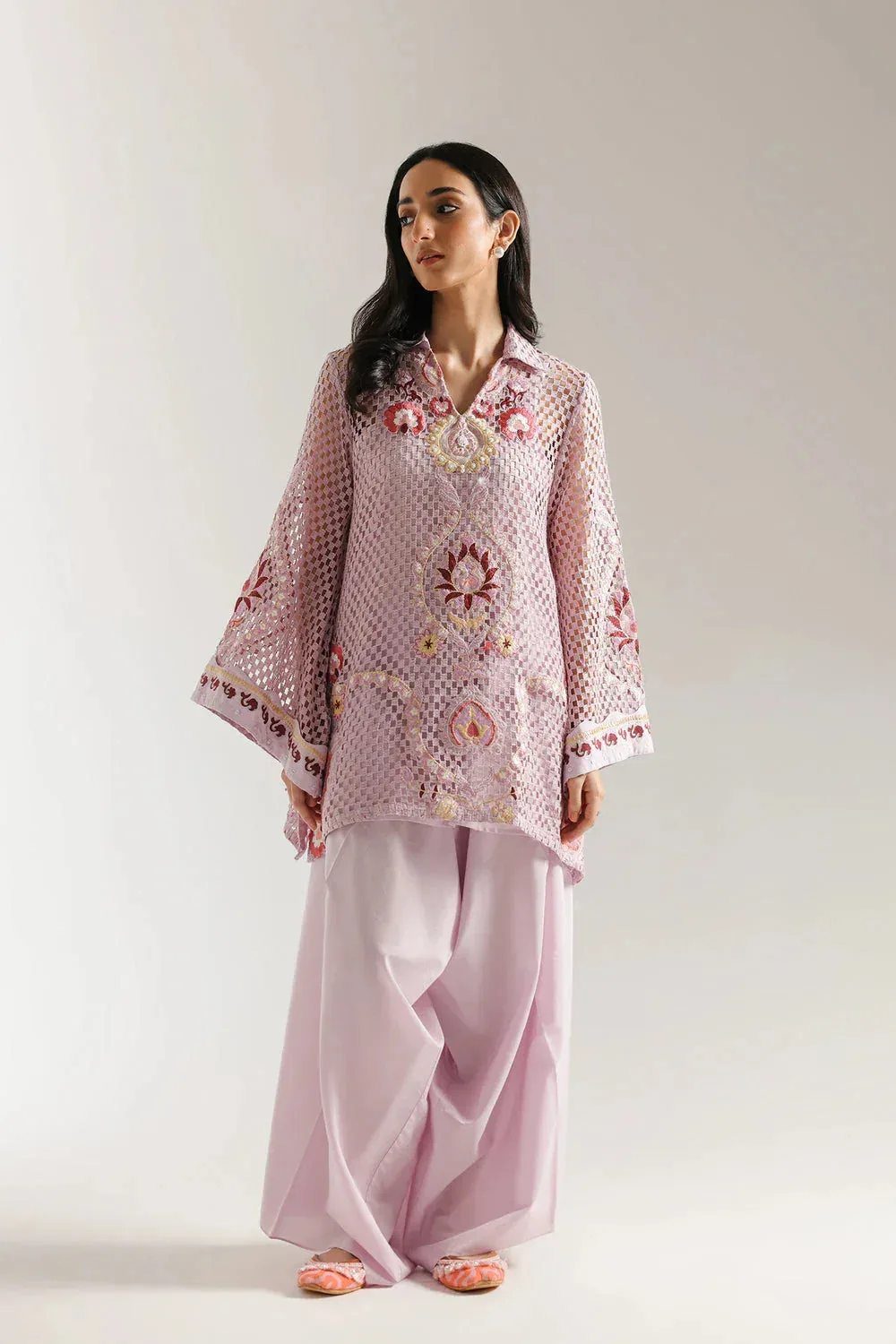 Ethnic Rozana Collection 25 Lilac – view 1 – Poshaq