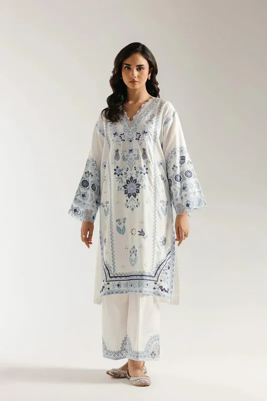 Ethnic Rozana Collection 25 White – view 1 – Poshaq