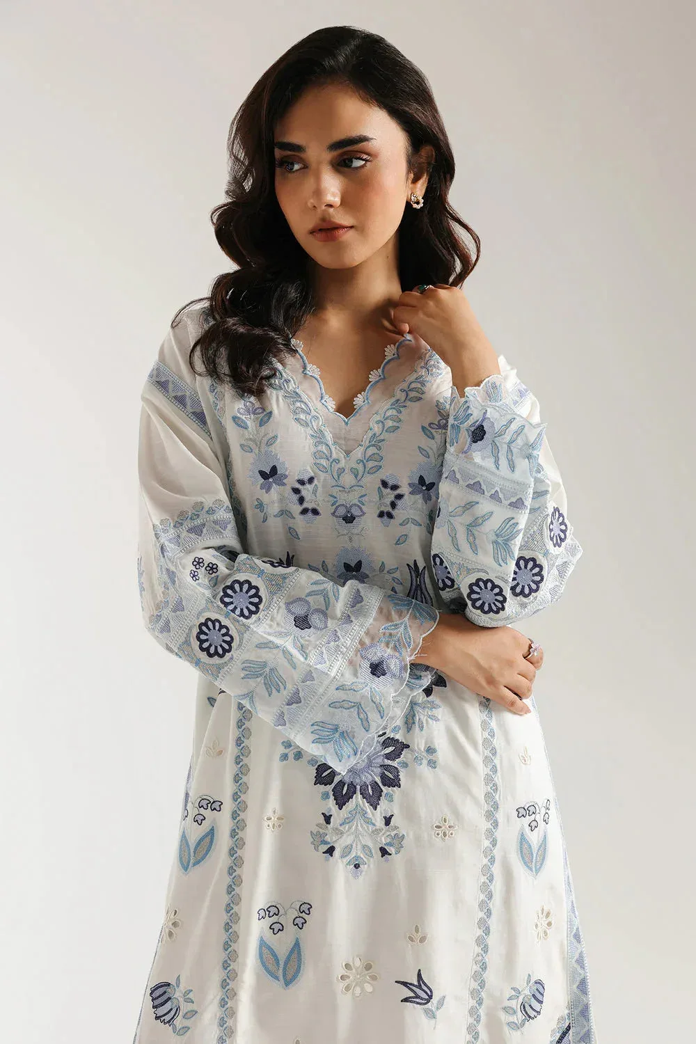 Ethnic Rozana Collection 25 White – view 3 – Poshaq