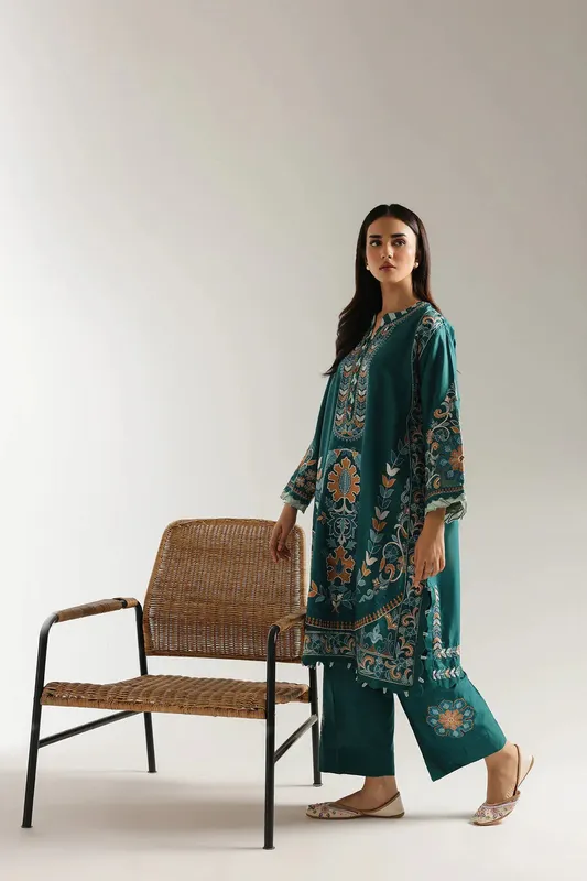 Ethnic Rozana Collection 25 Dark Teal Green – view 1 – Poshaq