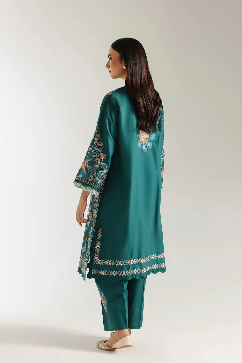 Ethnic Rozana Collection 25 Dark Teal Green – view 2 – Poshaq