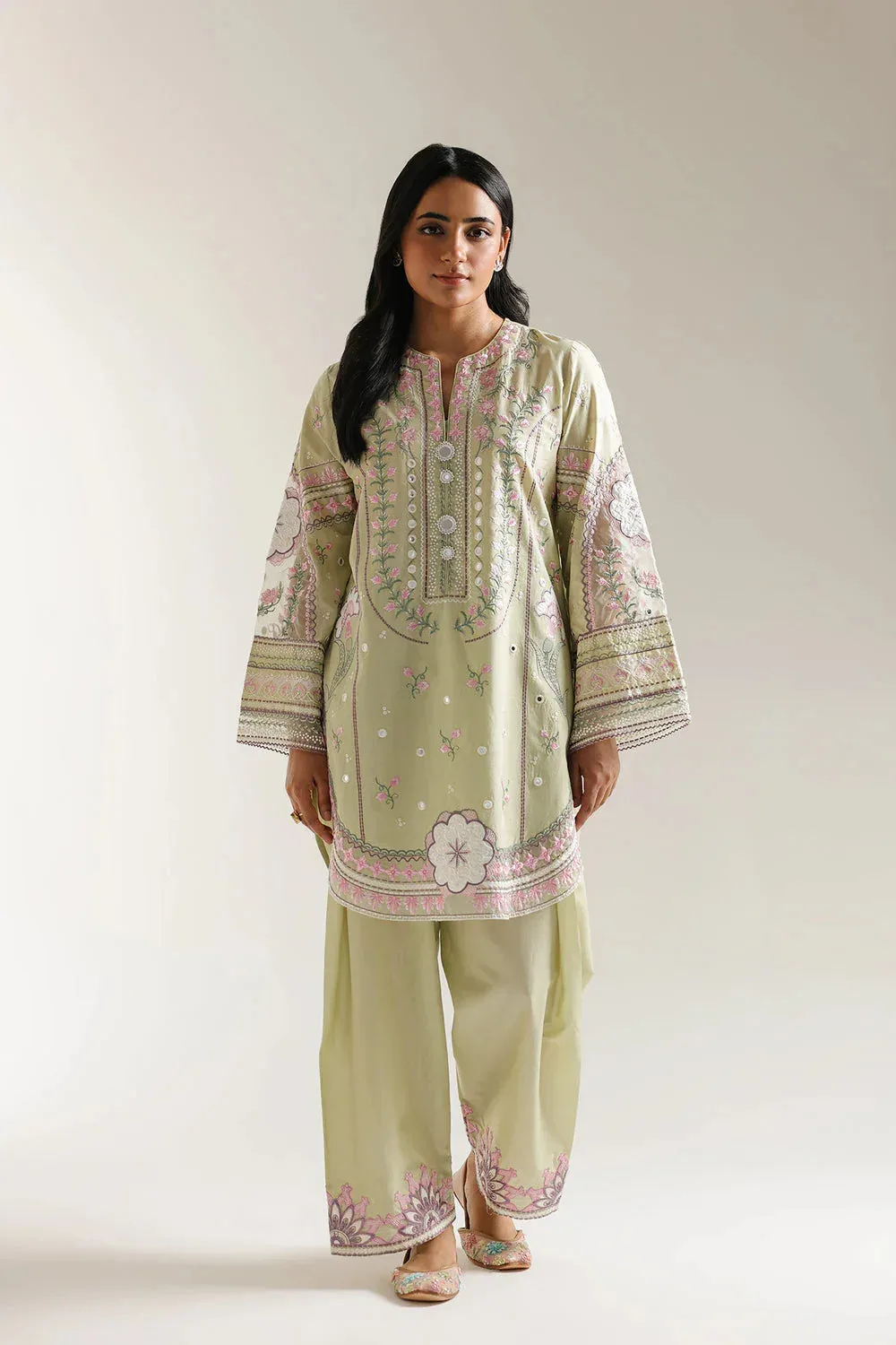Ethnic Rozana Collection 25 Pistachio Green – view 1 – Poshaq