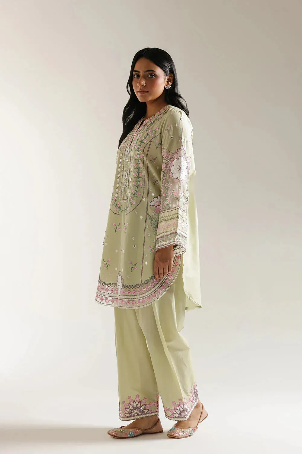 Ethnic Rozana Collection 25 Pistachio Green – view 4 – Poshaq