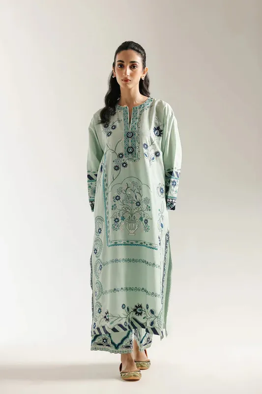 Ethnic Rozana Collection 25 Sea Green – view 1 – Poshaq