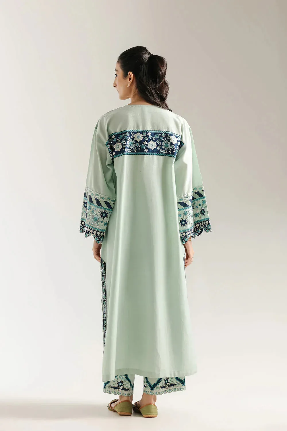 Ethnic Rozana Collection 25 Sea Green – view 2 – Poshaq