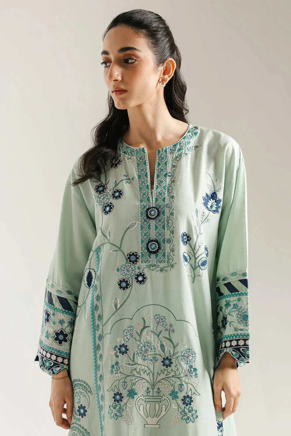 Ethnic Rozana Collection 25 Sea Green – view 4 – Poshaq
