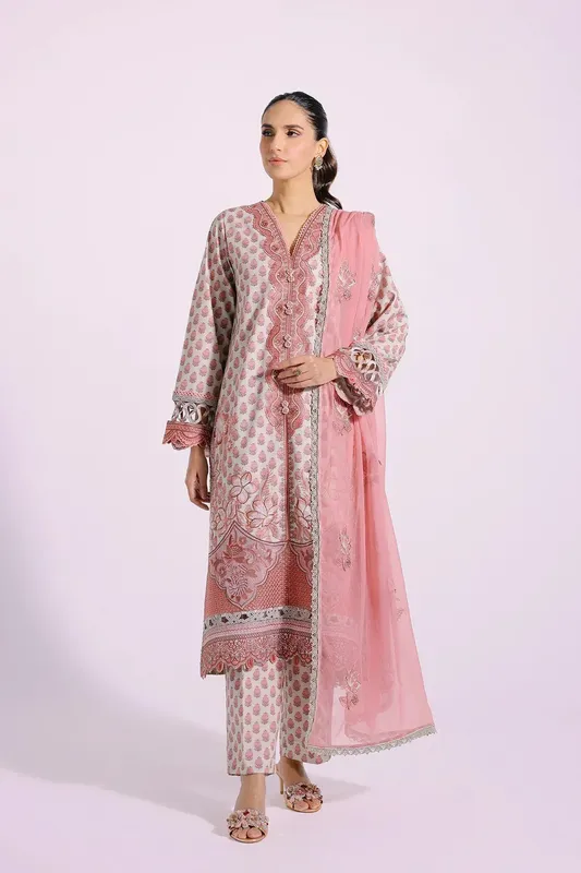 Ethnic Rozana Collection SS 24 Coral Chiffon – view 1 – Poshaq