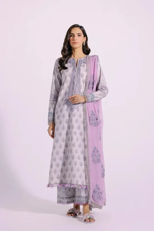 Ethnic Rozana Collection SS 24 Purple Chiffon – view 1 – Poshaq