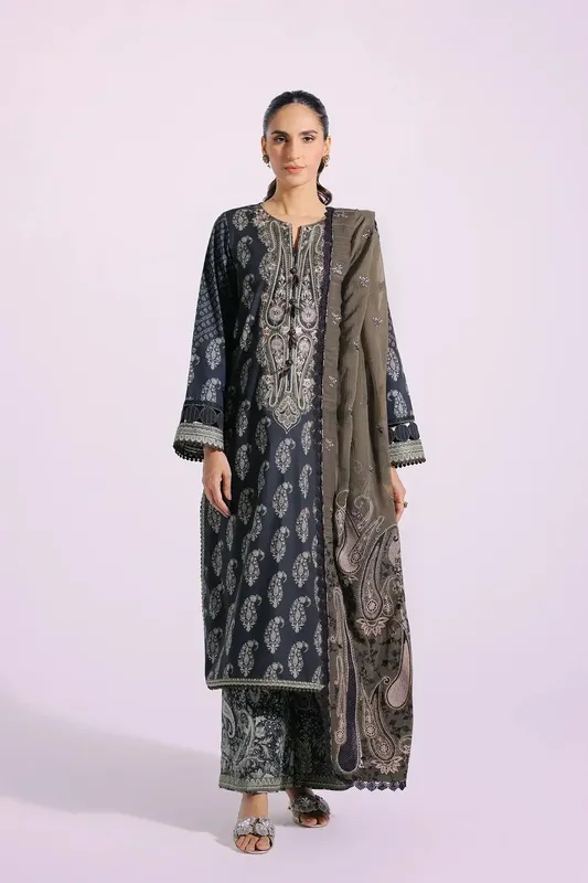 Ethnic Rozana Collection SS 24 Black Chiffon – view 1 – Poshaq