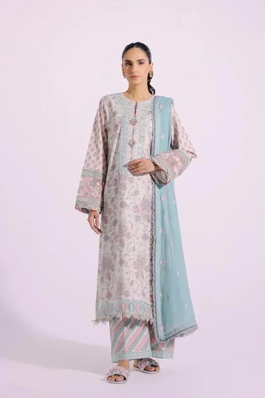 Ethnic Rozana Collection SS 24 Lavender Chiffon – view 1 – Poshaq