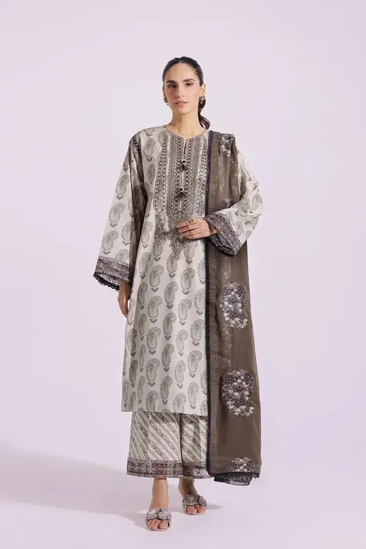 Ethnic Rozana Collection SS 24 Yellow Chiffon – view 1 – Poshaq