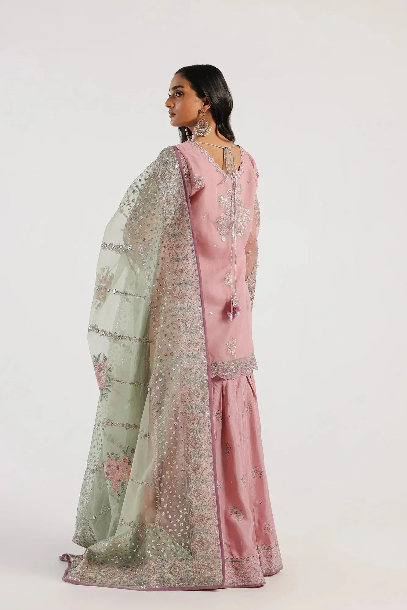 Ethnic Luxe Formal Collection Pink Organza – view 2 – Poshaq