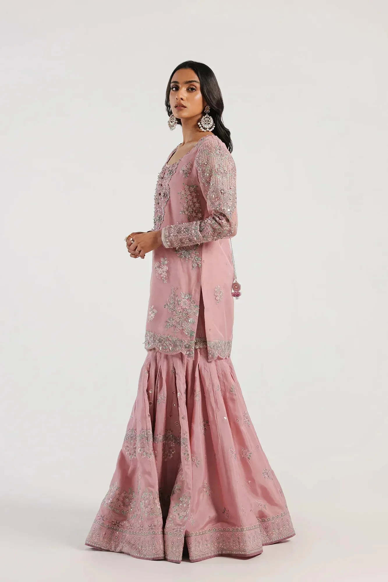 Ethnic Luxe Formal Collection Pink Organza – view 3 – Poshaq