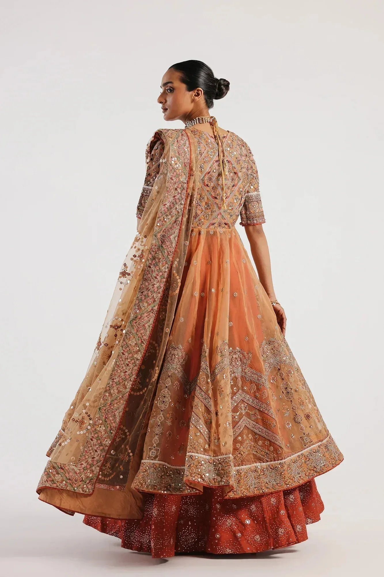 Ethnic Luxe Formal Collection Yellow Organza – view 4 – Poshaq