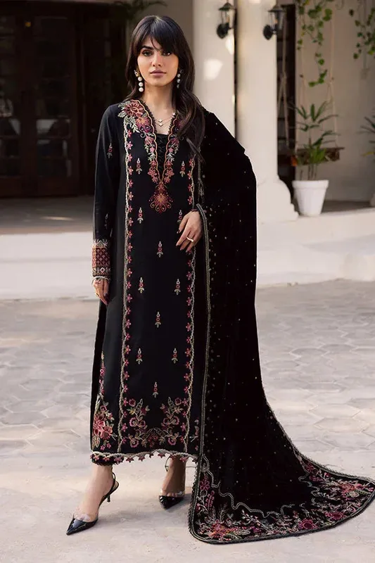 Nureh Exclusive Leather Peach Black Velvet – view 1 – Poshaq