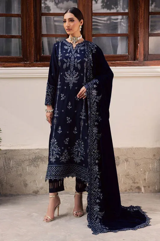 Nureh Exclusive Leather Peach dark navy blue Velvet – view 1 – Poshaq