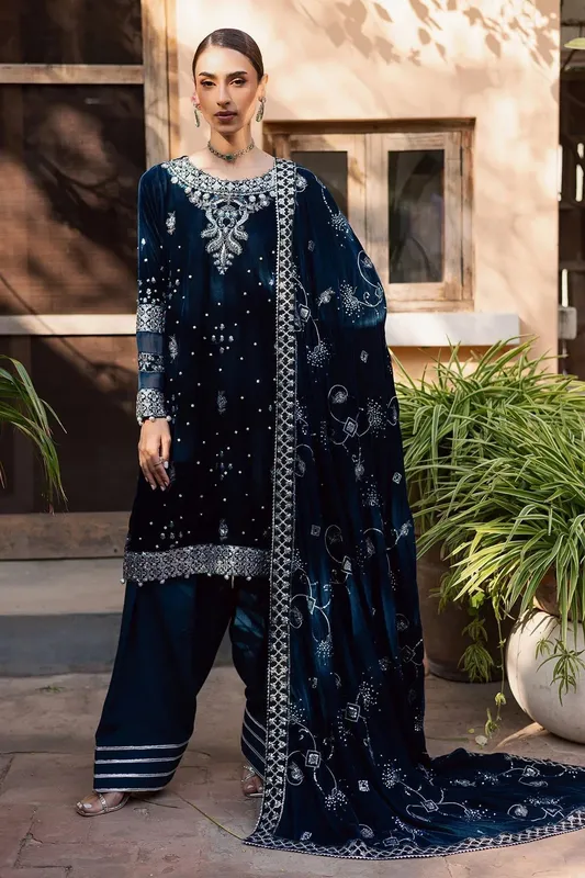 Nureh Maya Velvet Zinc Raw Silk – view 1 – Poshaq