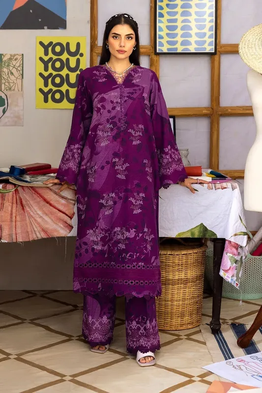 Nureh Ballerina Winter 25 Plum Khaddar – view 1 – Poshaq