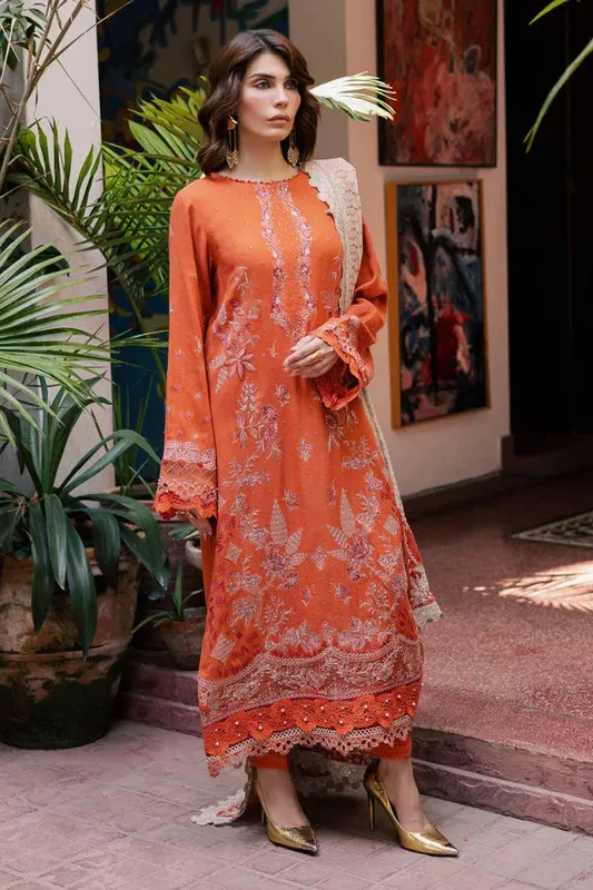 Nureh Exclusive Leather Peach Orange Velvet – view 1 – Poshaq