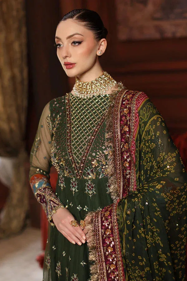 Nureh Alfaaz Formals Bottle Green Raw Silk – view 3 – Poshaq