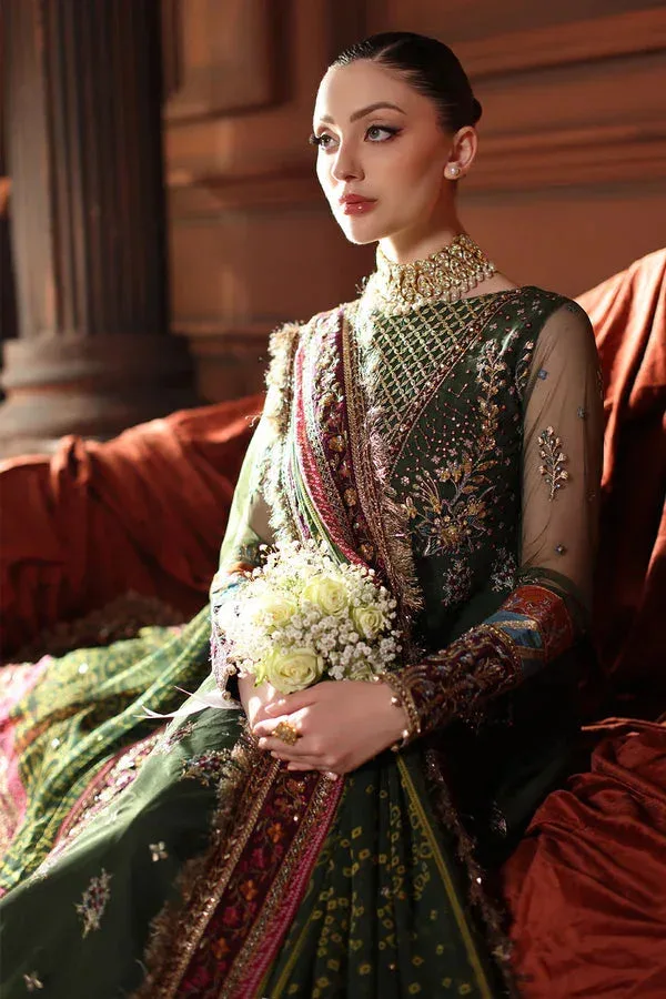Nureh Alfaaz Formals Bottle Green Raw Silk – view 6 – Poshaq