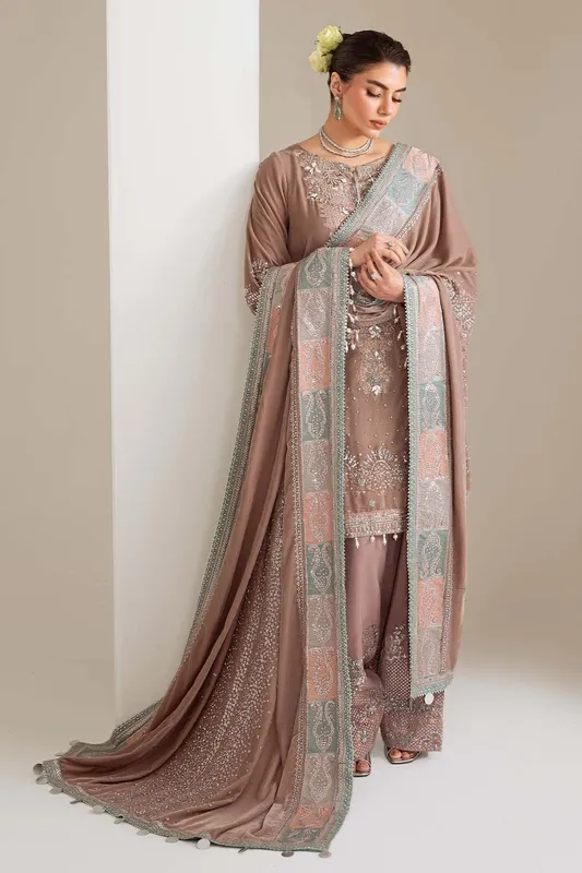 Nureh Maya Velvet Beige Raw Silk – view 1 – Poshaq