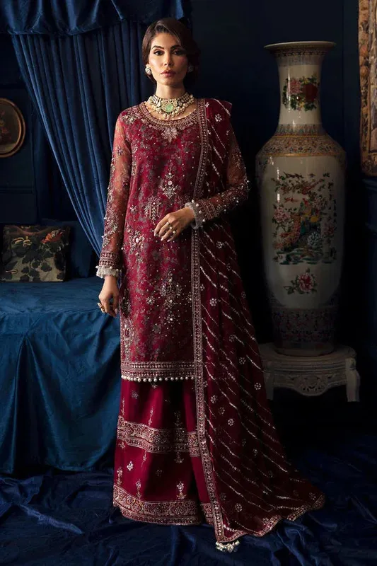 Nureh Elanora Formals 25 MAHROON Raw Silk – view 1 – Poshaq