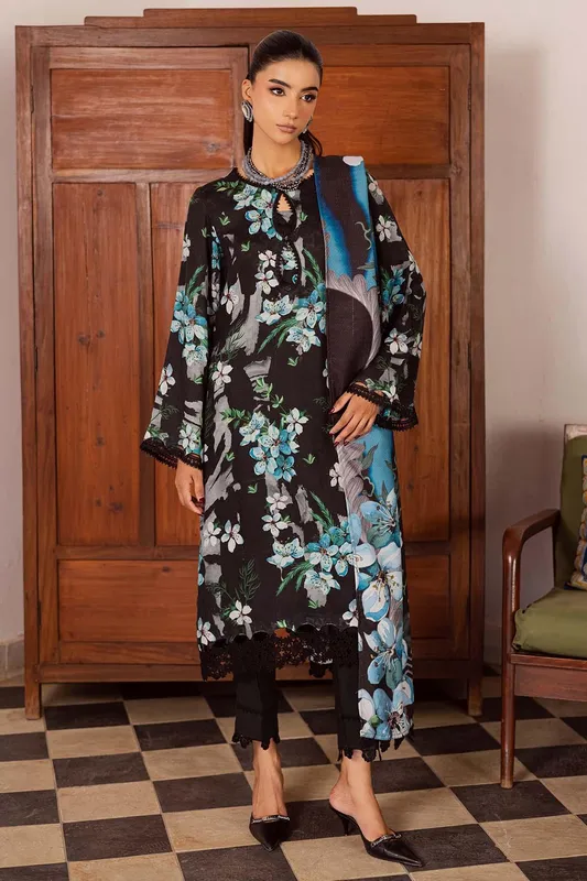 Nureh Linen Jacquard Black Jacquard – view 1 – Poshaq