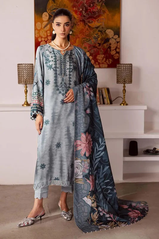Nureh Linen Jacquard Grey Jacquard – view 1 – Poshaq