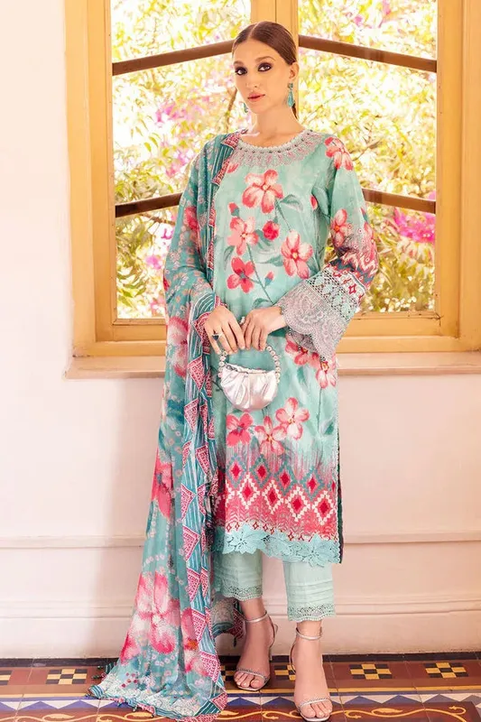 Nureh Gardenia 25 light ferozi Chiffon – view 1 – Poshaq