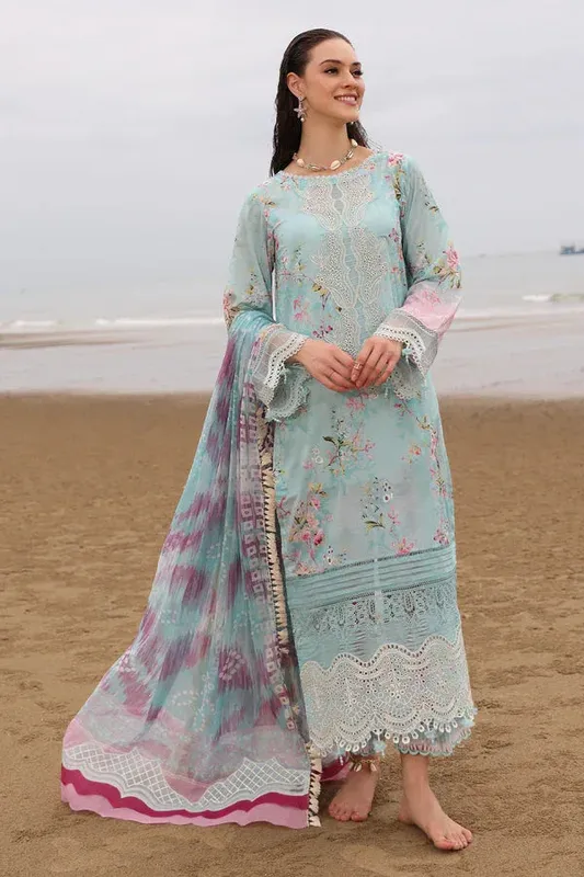 Nureh Gardenia 25 light ferozi Chiffon – view 1 – Poshaq