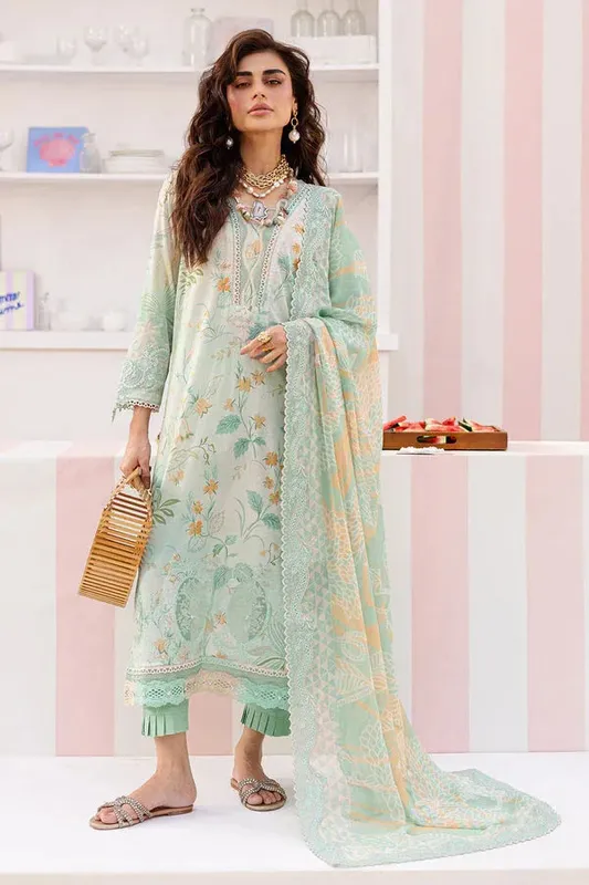 Nureh Gardenia 25 light ferozi Chiffon – view 1 – Poshaq