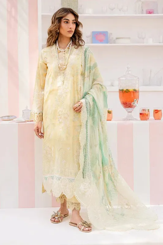 Nureh Gardenia 25 pastel yellow Chiffon – view 1 – Poshaq