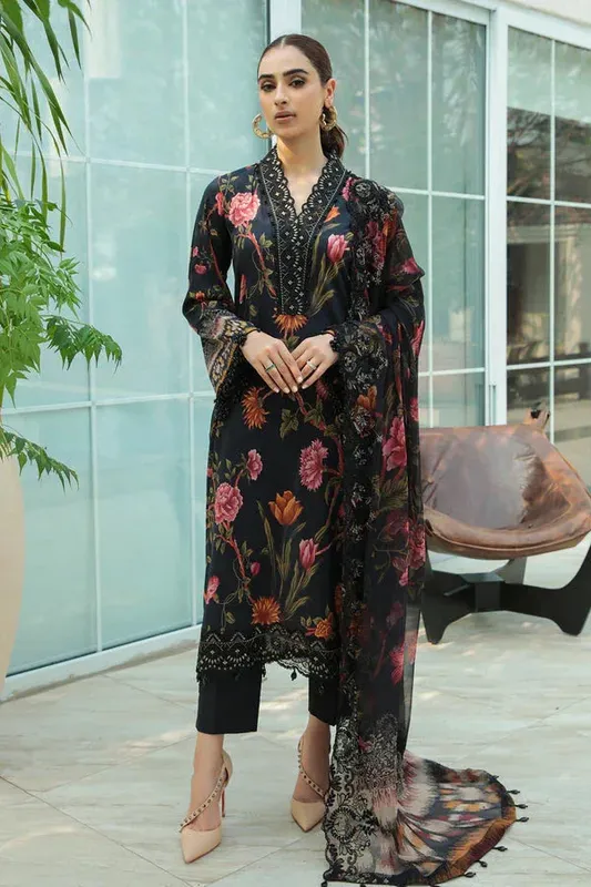 Nureh Gardenia 25 Black Chiffon – view 1 – Poshaq