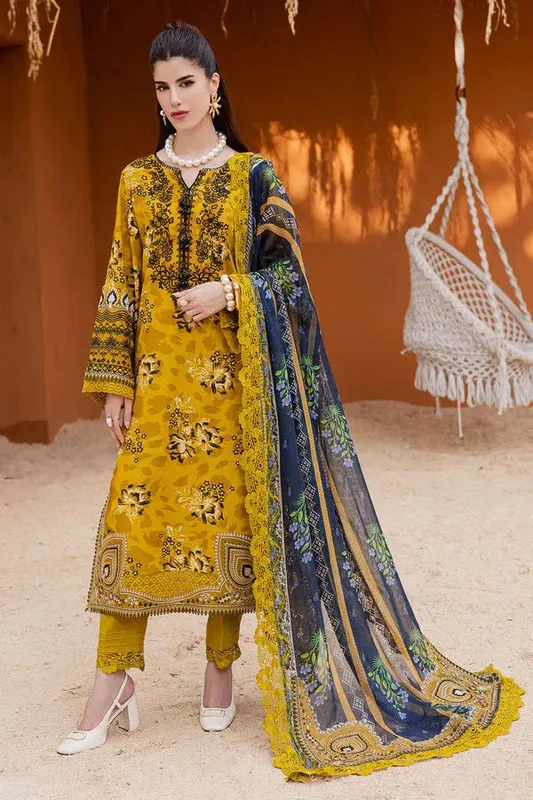 Nureh Gardenia 25 mustard yellow Chiffon – view 1 – Poshaq