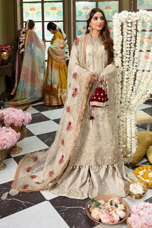 Nureh Jhoomro Formals off white Organza – view 1 – Poshaq