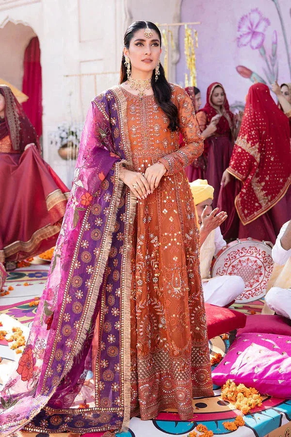 Nureh Jhoomro Formals Orange Cotton Silk – view 4 – Poshaq