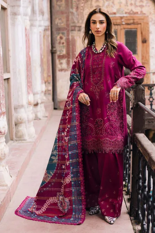 Nureh Maya Linen 25 magenta Jacquard – view 1 – Poshaq