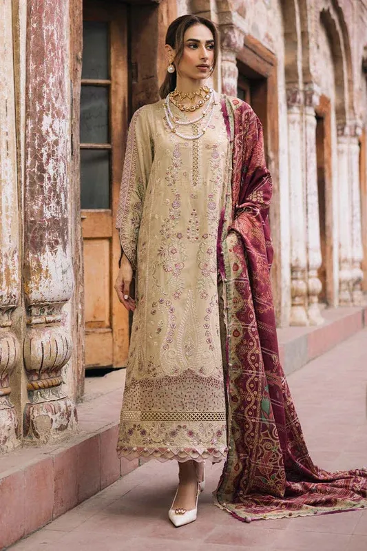 Nureh Maya Linen 25 ivory Jacquard – view 1 – Poshaq