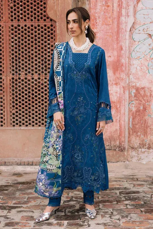 Nureh Maya Linen 25 blue Jacquard – view 1 – Poshaq
