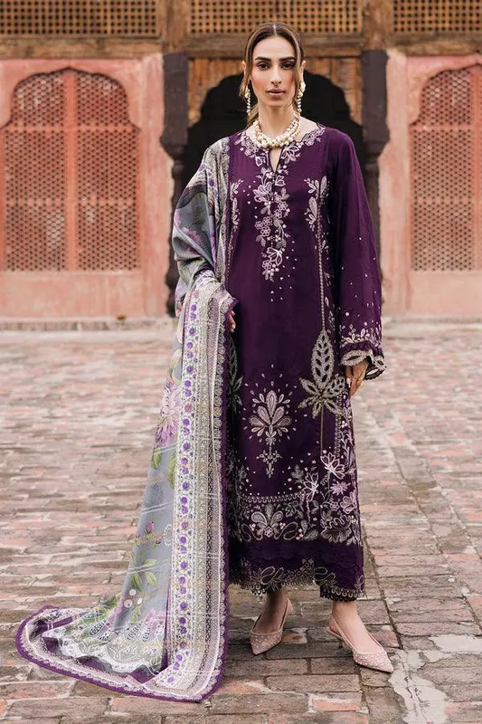 Nureh Maya Linen 25 purple Jacquard – view 1 – Poshaq