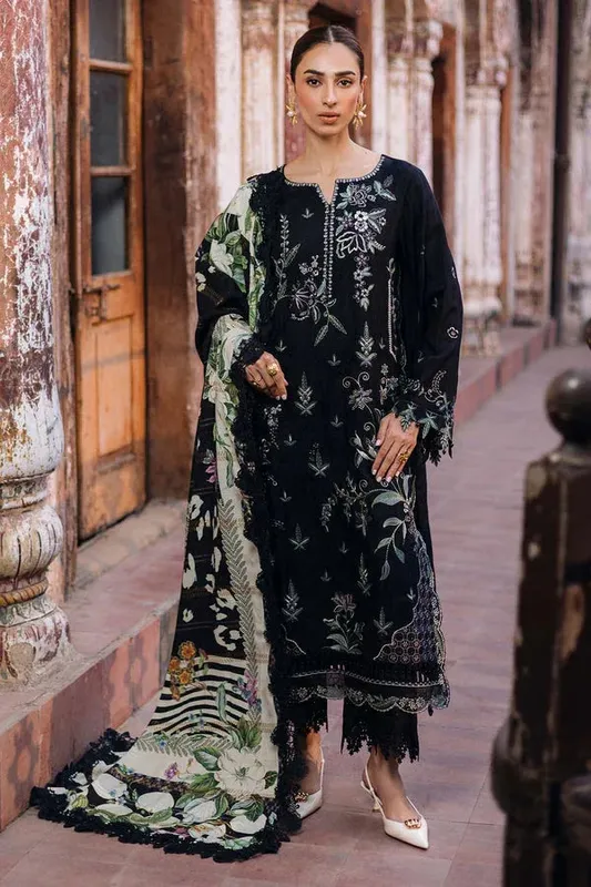 Nureh Maya Linen 25 black Jacquard – view 1 – Poshaq