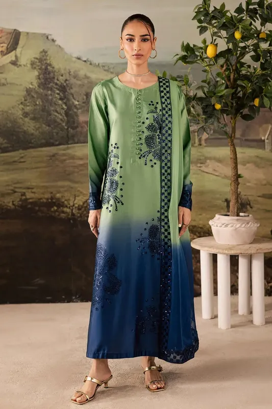 Nureh Shades of Winter Multi Chiffon – view 1 – Poshaq